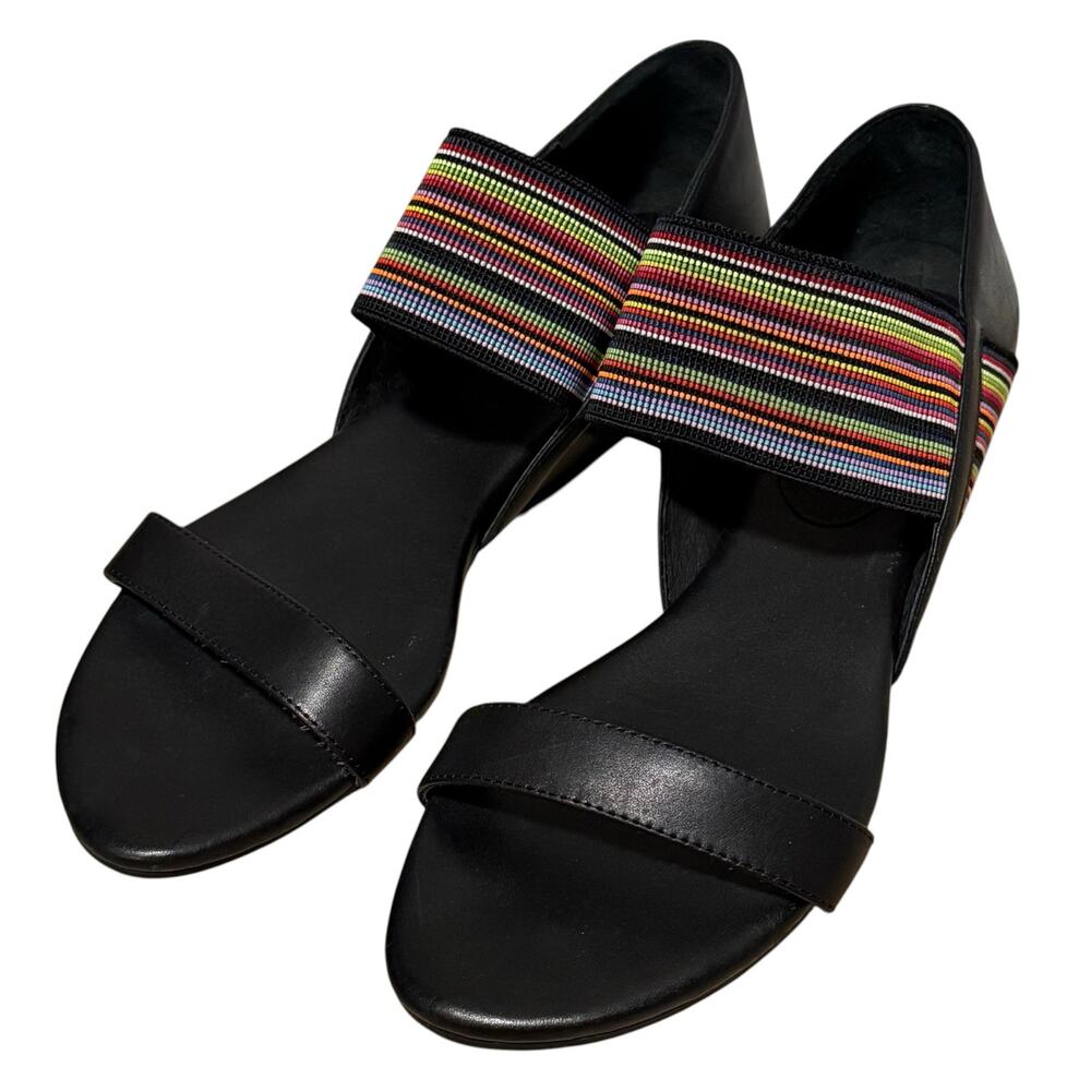 United Nude Sandals Flat Shoes Black Multicolor Rainbow Boho Bohemian Size 39